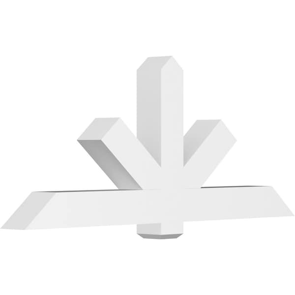 Ekena Millwork Kennewick Architectural Grade PVC Gable Bracket, 72"W x 30"H x 6"D x 6"F, 10/12 Pitch GBP072X30X0606KEN00 - main